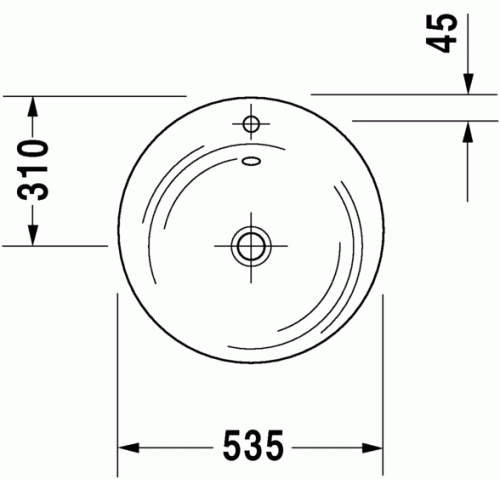 Duravit Starck1 Ø 57 cm beépíthető mosdó 040753 00 00