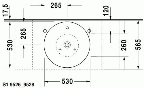 Duravit Starck1 Ø 53 cm ráültethető mosdó 0408530000