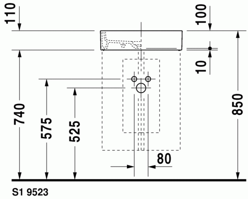 Duravit Starck1 Ø 47 cm bútorral aláépíthető mosdó 0386470000