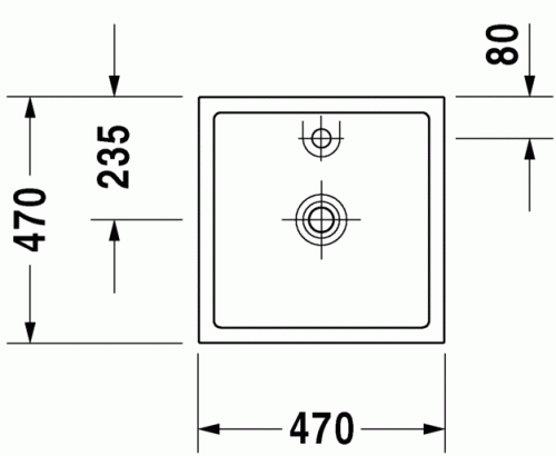 Duravit Starck1 47x47 cm ráültethető mosdó 0387470027