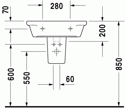 Duravit Starck2 60x50 cm mosdó 041160 00 00
