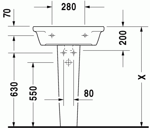 Duravit Starck2 60x50 cm mosdó 041160 00 00