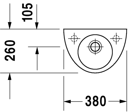 Duravit Starck2 38x26 cm kézmosó 0761380000