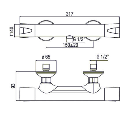 Sapho CITY termosztátos zuhany csaptelep (CI61155)