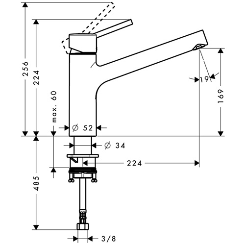 Hansgrohe Talis S 32851 800 rozsdamentes acél hatású mosogató csaptelep (32851800)