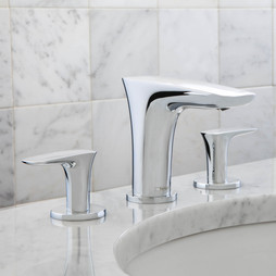 Hansgrohe PuraVida 3-lyukú króm mosdócsaptelep 100 push-open lefolyó-garnitúrával 15073 000 (15073000)