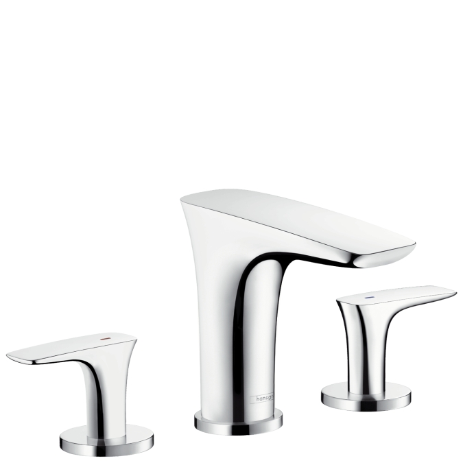 Hansgrohe PuraVida 3-lyukú króm mosdócsaptelep 100 push-open lefolyó-garnitúrával 15073 000 (15073000)