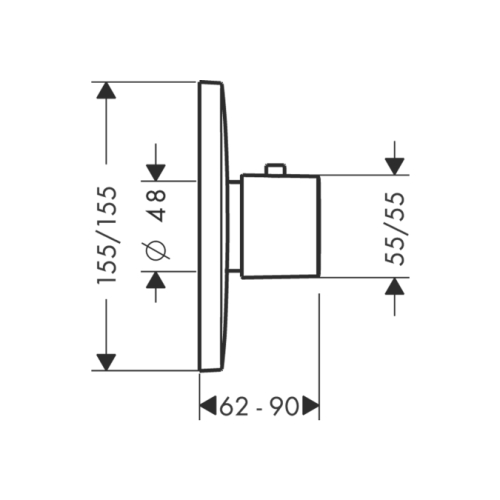 Hansgrohe PuraVida Highflow króm falsík alatti termosztát színkészlet 59 l/perc 15772 000 (15772000)