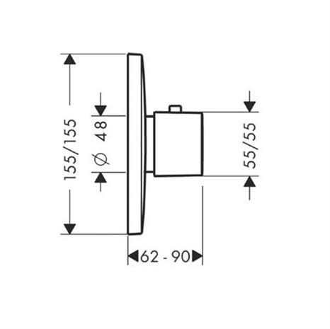 Hansgrohe PuraVida Highflow fehér/króm falsík alatti termosztát színkészlet 59 l/perc 15772 400 (15772400)