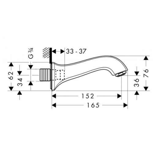 Hansgrohe Metris Classic kádtöltő falsík alatti szereléshez 13413 000 (13413000)
