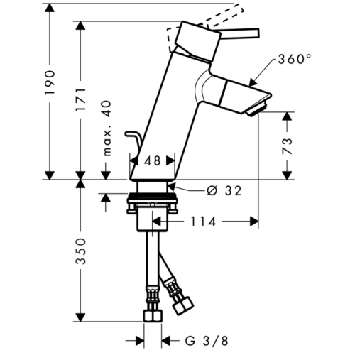 Hansgrohe Talis egykaros mosdócsaptelep 80 32053 000 (32053000)