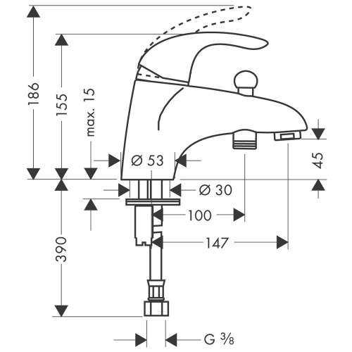 Hansgrohe Focus E Monotrou egykaros kád- és zuhanycsaptelep 31751 000 (31751000)