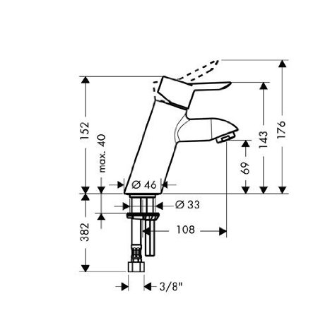 Hansgrohe Focus S Egykaros mosdócsaptelep lefolyó-garnitúra nélkül 31711 000 (31711000)