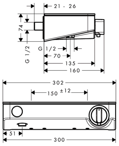 Hansgrohe ShowerTablet Select 300 króm termosztátos zuhanycsaptelep 13171 000 (13171000)