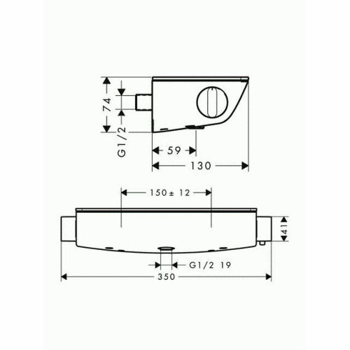 Hansgrohe Ecostat Select® falsíkon kívüli króm zuhanytermosztát 13161 000 (13161000)