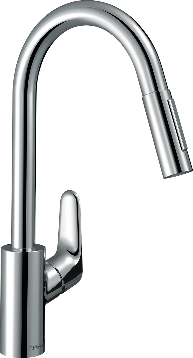 Hansgrohe Focus Egykaros króm konyhai csaptelep kihúzható kifolyóval 31815 000 (31815000)