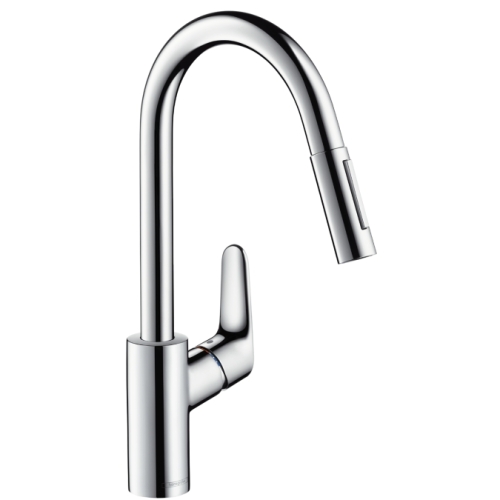 Hansgrohe Focus Egykaros króm konyhai csaptelep kihúzható kifolyóval 31815 000 (31815000)