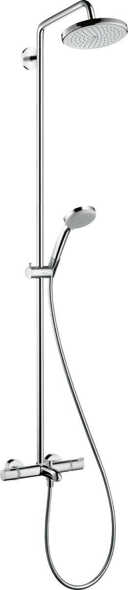 Hansgrohe Croma 220 Air 1jet Showerpipe zuhanyrendszer kádhoz kádtöltő csapteleppel 27223 000 (27223000)