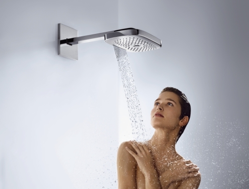 Hansgrohe Raindance Select E 300 3jet króm fejzuhany 390 mm-es zuhanykarral, DN15 26468 000 (26468000)