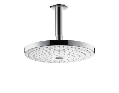 Hansgrohe Raindance Select S 240 2jet fehér/króm fejzuhany 100 mennyezeti csatlakozóval EcoSmart 9 l/perc 26469 400 (26469400)