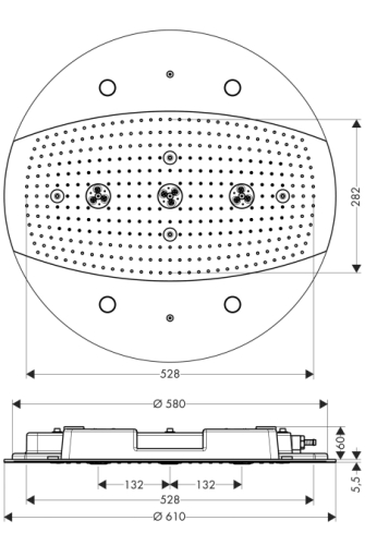 Hansgrohe Raindance Rainmaker Ø 600mm Air 3jet fejzuhany világítással 26117 000 (26117000)