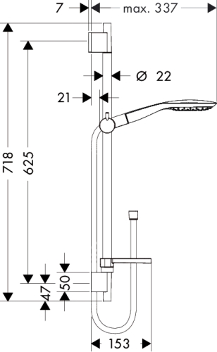 Hansgrohe Raindance Select E 150 3jet / Unica’S Puro fehér/króm zuhanyszett 0.65 m 27856 400 (27856400)