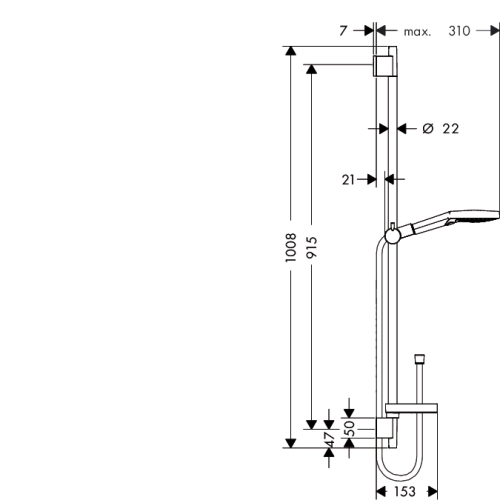 Hansgrohe Raindance Select S 120/Unica S Puro króm zuhanyszett, 0,90 m 26631 000 (26631000)