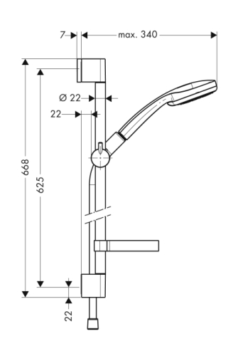 Hansgrohe Croma 100 Multi/Unica’C zuhanyszett 0,65 m EcoSmart 9 l/perc 27777 000 (27777000)