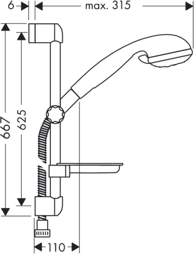 Hansgrohe Croma 2jet / Unica’S zuhanyszett 0,65 m 27753 000 (27753000)