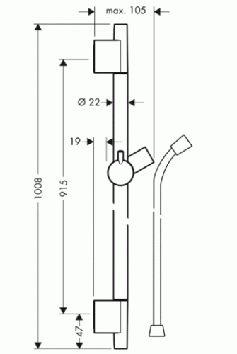 Hansgrohe Unica’S Puro zuhanyrúd 0,90 m 28631 000 (28631000)