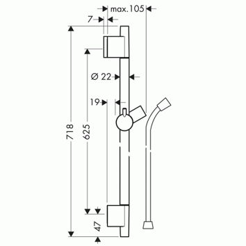 Hansgrohe Unica’S Puro zuhanyrúd 0,65 m 28632 000 (28632000)