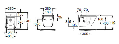 Roca The Gap fali bide 7357475000 (A357475000)