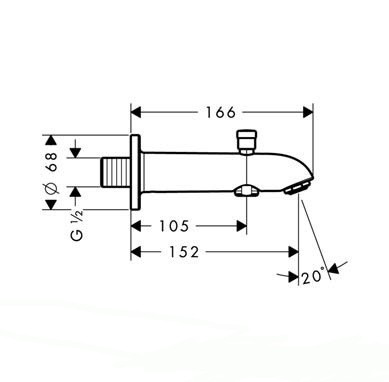 Hansgrohe Kádtöltő E 152 mm váltószeleppel 13423 000 (13423000)