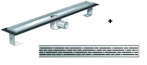 ACO EXCLUSIVE alacsony (79 mm) zuhanyfolyóka + mix rács 900mm hosszú (0153.76.46 + 9010.56.05 )
