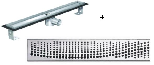 ACO. EXCLUSIVE alacsony (79 mm) zuhanyfolyóka + zászló rács 1000mm hosszú (0153.76.47  + 0153.73.51)