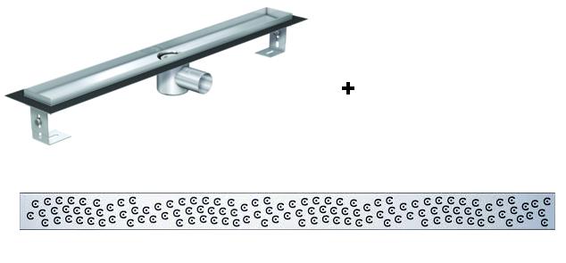 ACO EXCLUSIVE alacsony (79 mm) zuhanyfolyóka + vízcsepp rács 1000mm hosszú (0153.76.47 + 0153.73.56)