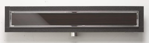ACO EXCLUSIVE alacsony (79 mm) zuhanyfolyóka + wenge üveg fedlap 1000mm hosszú (0153.76.47 + 9010.57.30)
