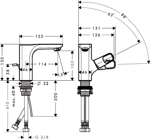 Hansgrohe AXOR Urquiola Egykaros mosdócsaptelep kézmosóhoz, automata lefolyógarnitúrával 11025 000 (11025000)