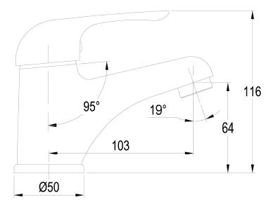 AQUALINE 35 Mosdó csaptelep (52100)