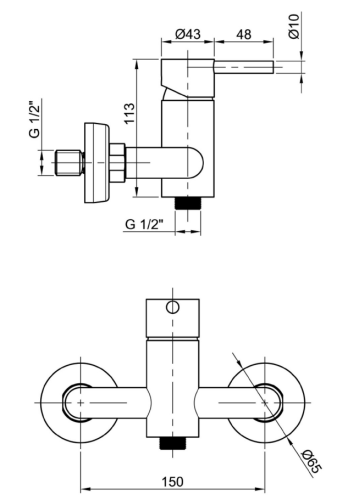 Sapho MINIMAL zuhany csaptelep, inox MI011
