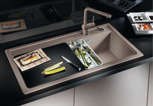 BLANCO ZENAR XL 6S Silgranit mosogató dugókiemelővel üveg vágódeszkával (pezsgő Jobbos medence, #519277)