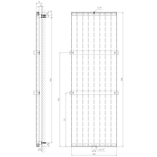 Sapho MAGNIFICA 608x1806 mm fürdőszobai radiátor, texturált fehér IR137
