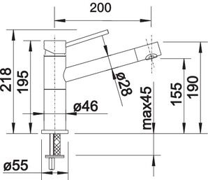 BLANCO ALTA Compact Silgránit mosogató csaptelep, jázmin 515318