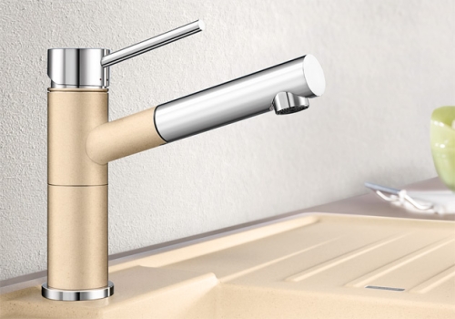 BLANCO ALTA-S Compact Silgránit kihúzható fejes mosogató csaptelep (sand, #515330)