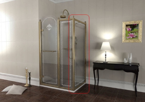 Sapho ANTIQUE 90 cm-es zuhany oldalfal, bronz (GQ5690)