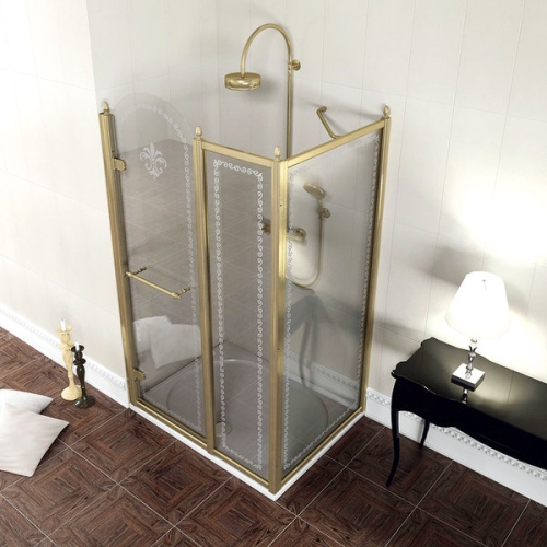 Sapho ANTIQUE 90 cm-es zuhany oldalfal, bronz (GQ5690)
