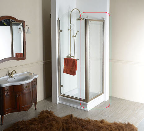 Sapho ANTIQUE 90 cm-es zuhany oldalfal, bronz (GQ5690)