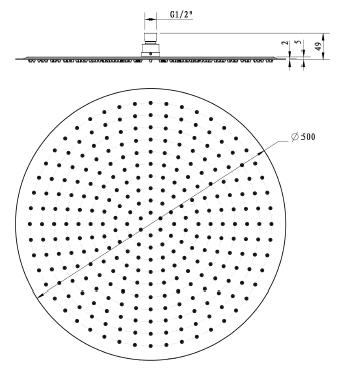 Sapho Slim 500 mm kör fejzuhany (MS575)