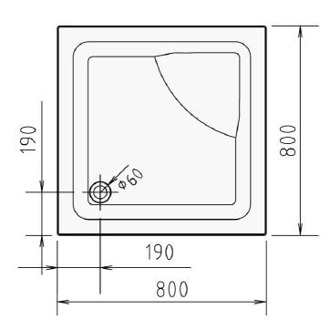 POLYSAN Visla 80x80x27 cm magasított tuhanytálca (50111)