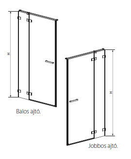 Radaway Euphoria DWJ 90 J zuhanyajtó (383612-01R,383212-01R)